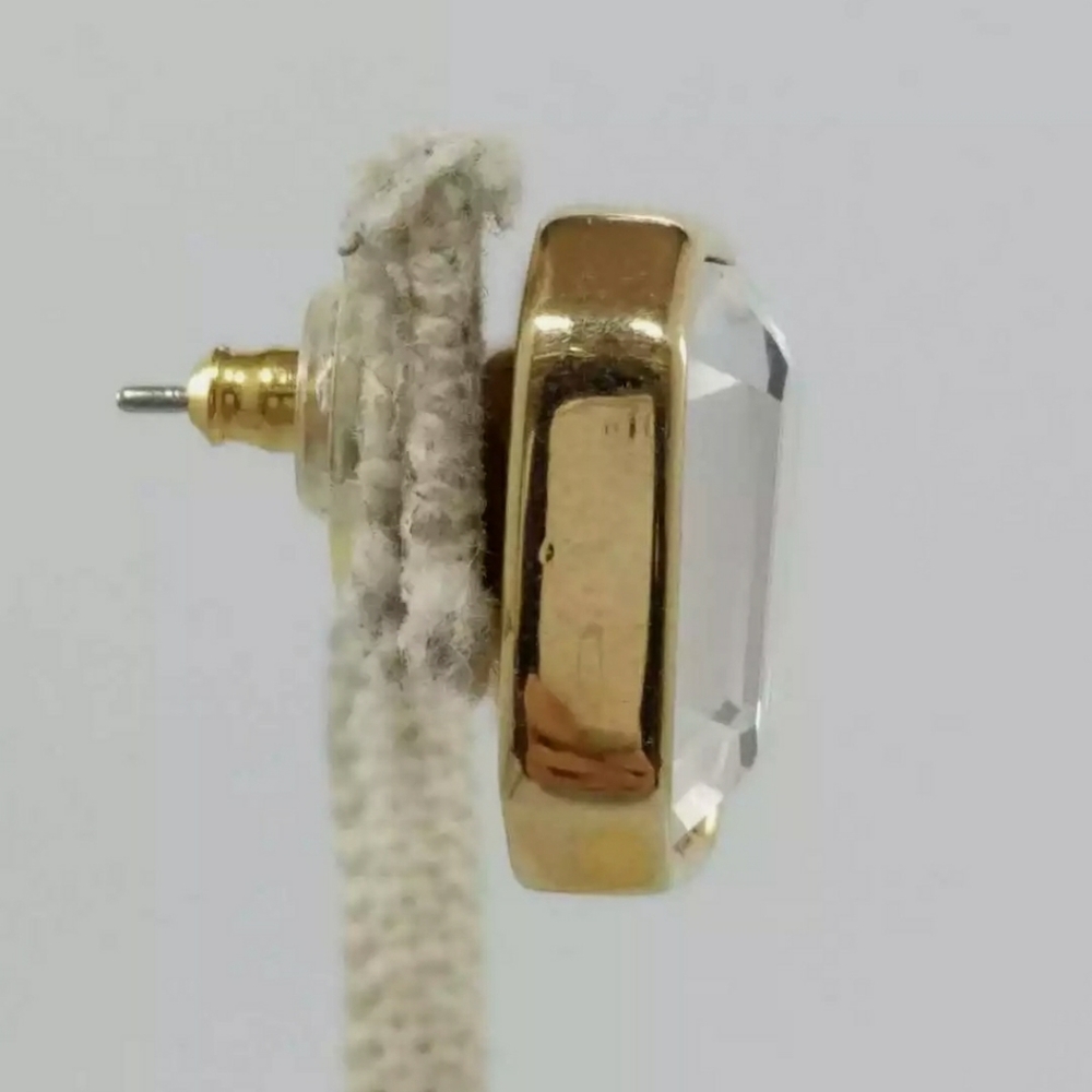 GENUINE SIGNED SWAROVSKY 🦢 PIERCED EARRINGS gold ✨️ - Picture 7 of 9
